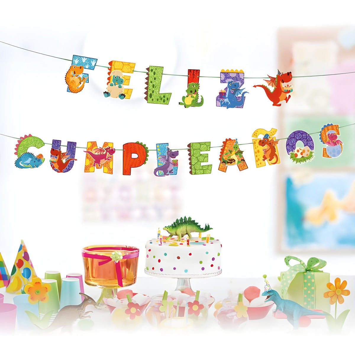 Guirnalda Feliz Cumpleaños Dragones 3,5 m