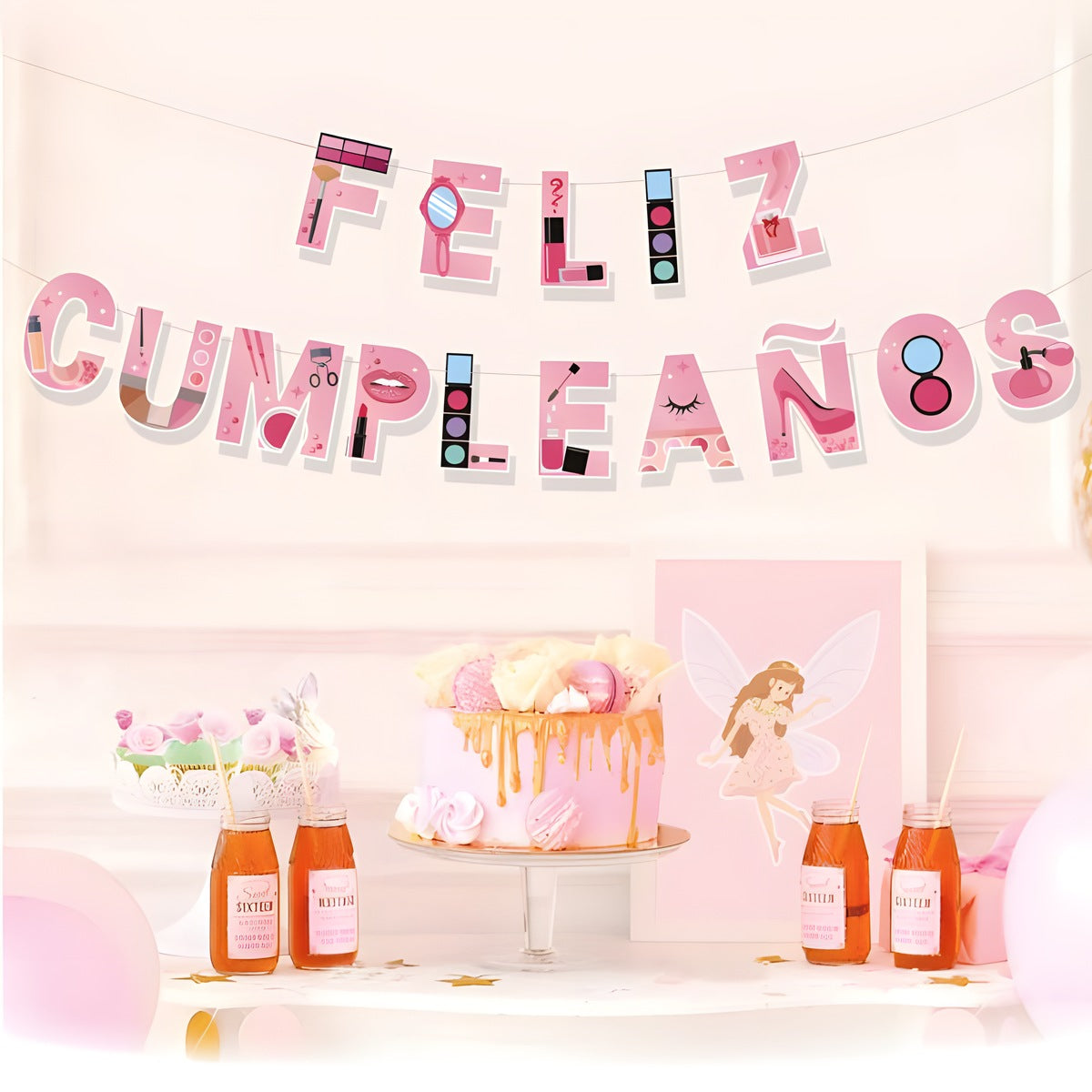 Guirnalda Feliz Cumpleaños Maquillaje 3,5 m