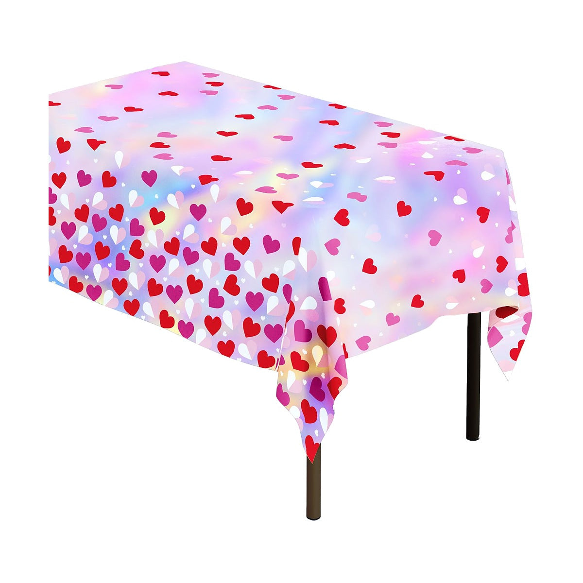 Mantel Holográfico Corazones 137x214 cm