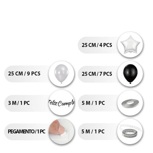 Copia para recortar - Negro y plata