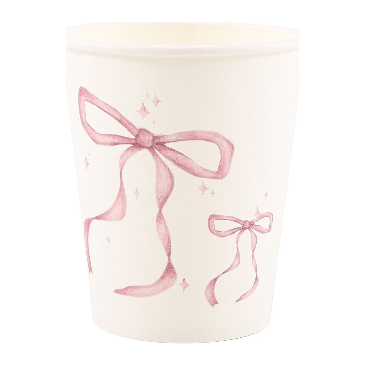Set Vajilla Lazos Rosa: Platos 6 uds, Servilletas 12 uds y Vasos 12 uds - Vasos