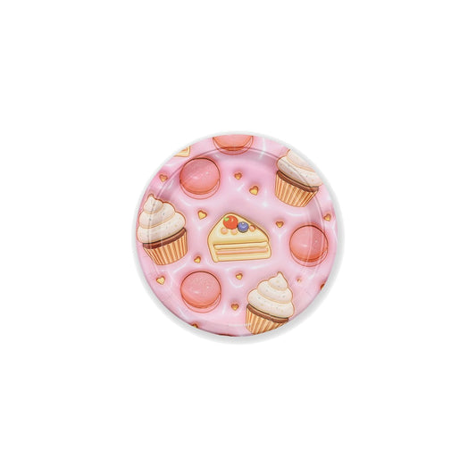 Set Vajilla Tarta Cupcakes y Macarons: Platos 6 uds, Servilletas 12 uds y Vasos 12 uds - Platos 18 cm