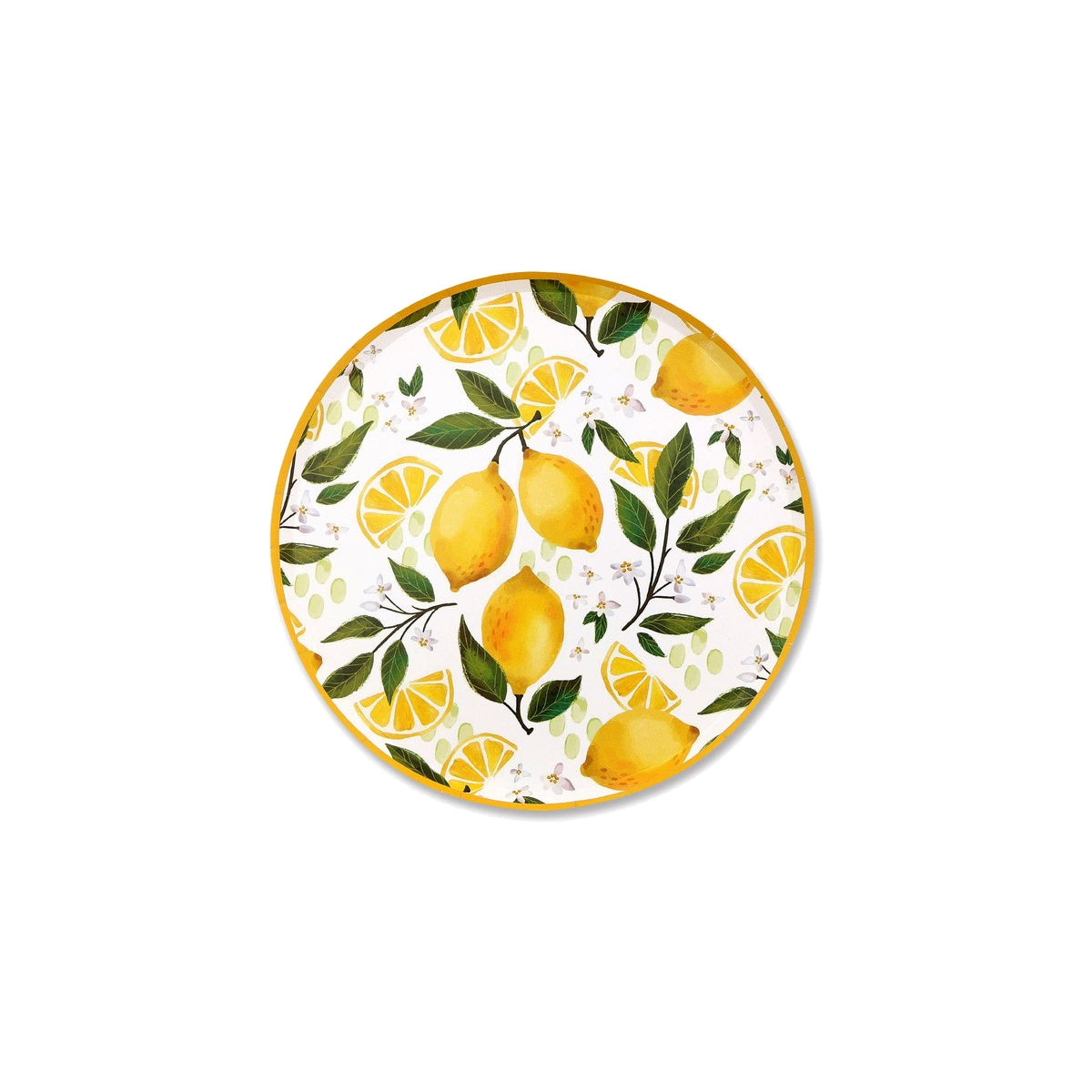 Set Vajilla Limones: Platos 6 uds y Vasos 12 uds - Platos 18 cm