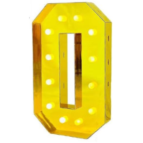 Número luminoso KT dorado de 100 cm, luz blanca o amarilla