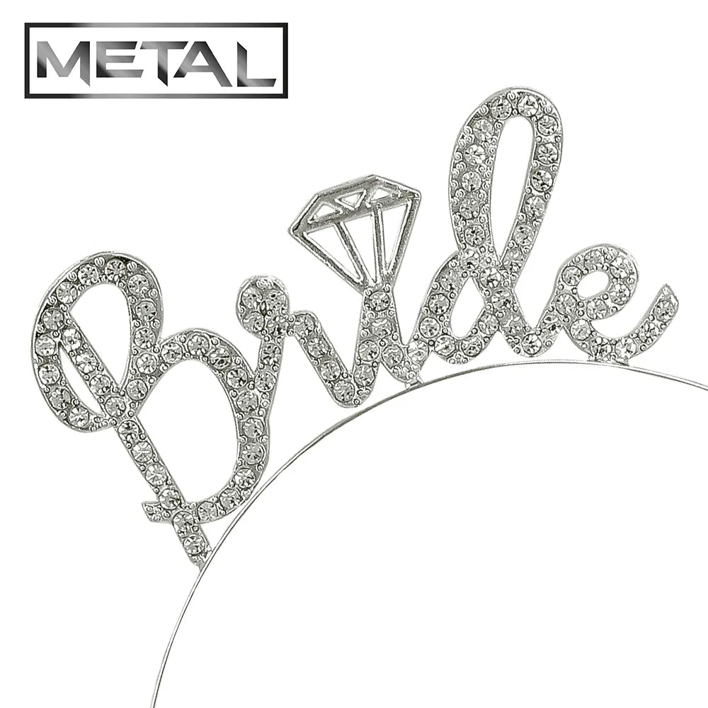 Tiara de Metal Novia con Strass