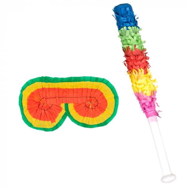Conjunto Antifaz y Bate Piñata 43 cm