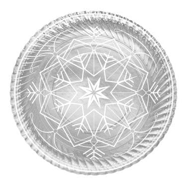 Plato Carton Metalizado Plata Winter Navidad 30 cm 2uds