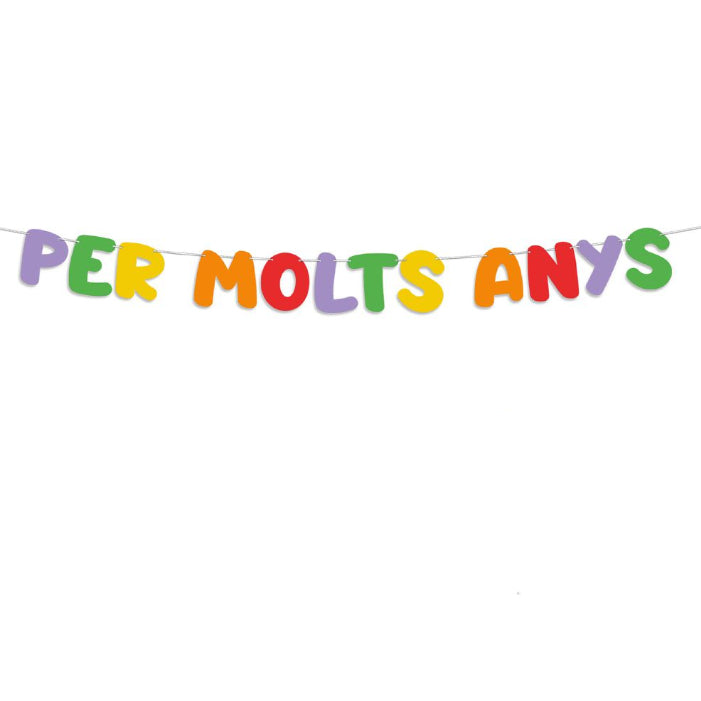 Guirnalda de Letras Per Molts Anys Multicolor