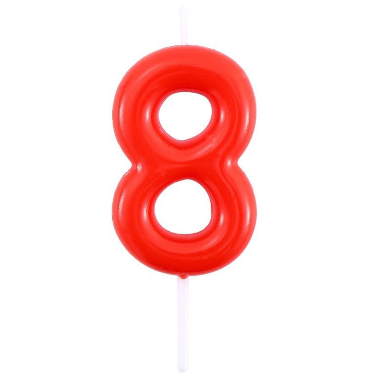 Vela Número0-9 Rojo 6cm