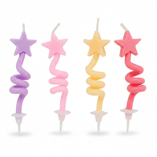 Vela Muticolor Estrella 4uds
