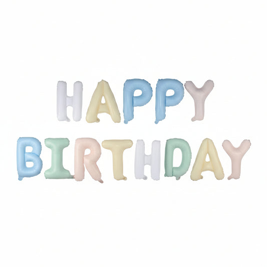 Globos Foil con Letras 'Happy Birthday' 16"-Macaron