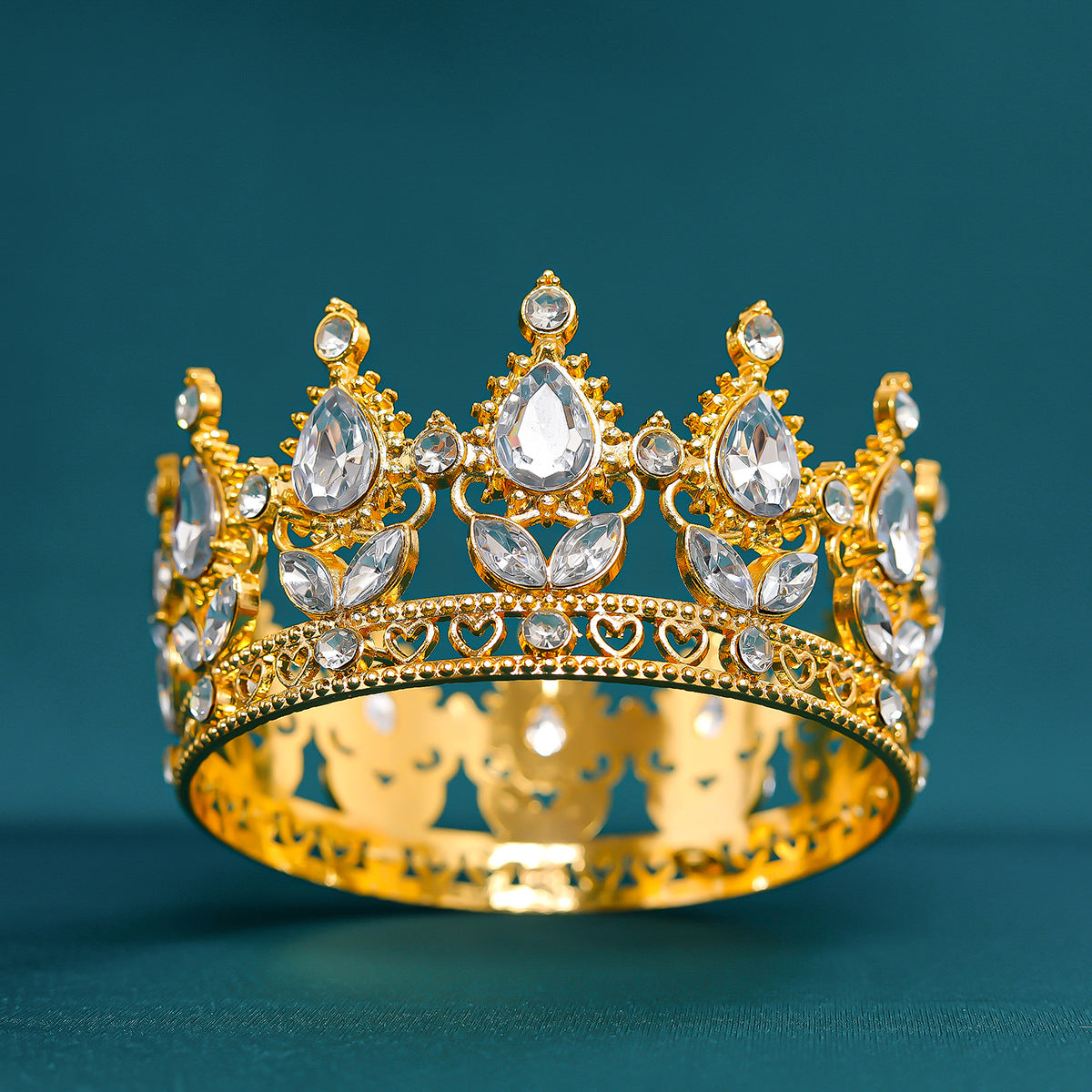 Corona de diamantes de imitación barroca de lujo 4.5cm*8cm