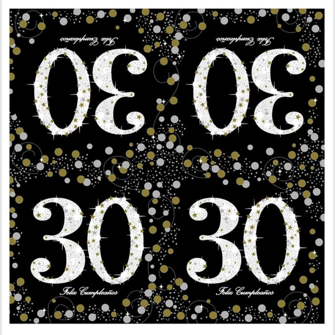 Servilletas Cumpleaños Adultos 18/30/40/50/60 Años 33x33cm 20uds