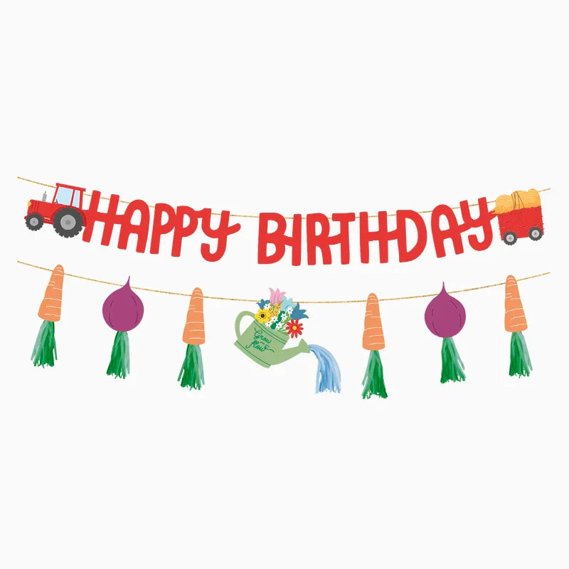 Guirnalda Cartón "Happy Birthday" Granja 4.25 m