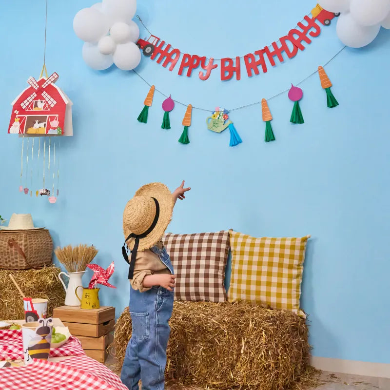 Guirnalda Cartón "Happy Birthday" Granja 4.25 m