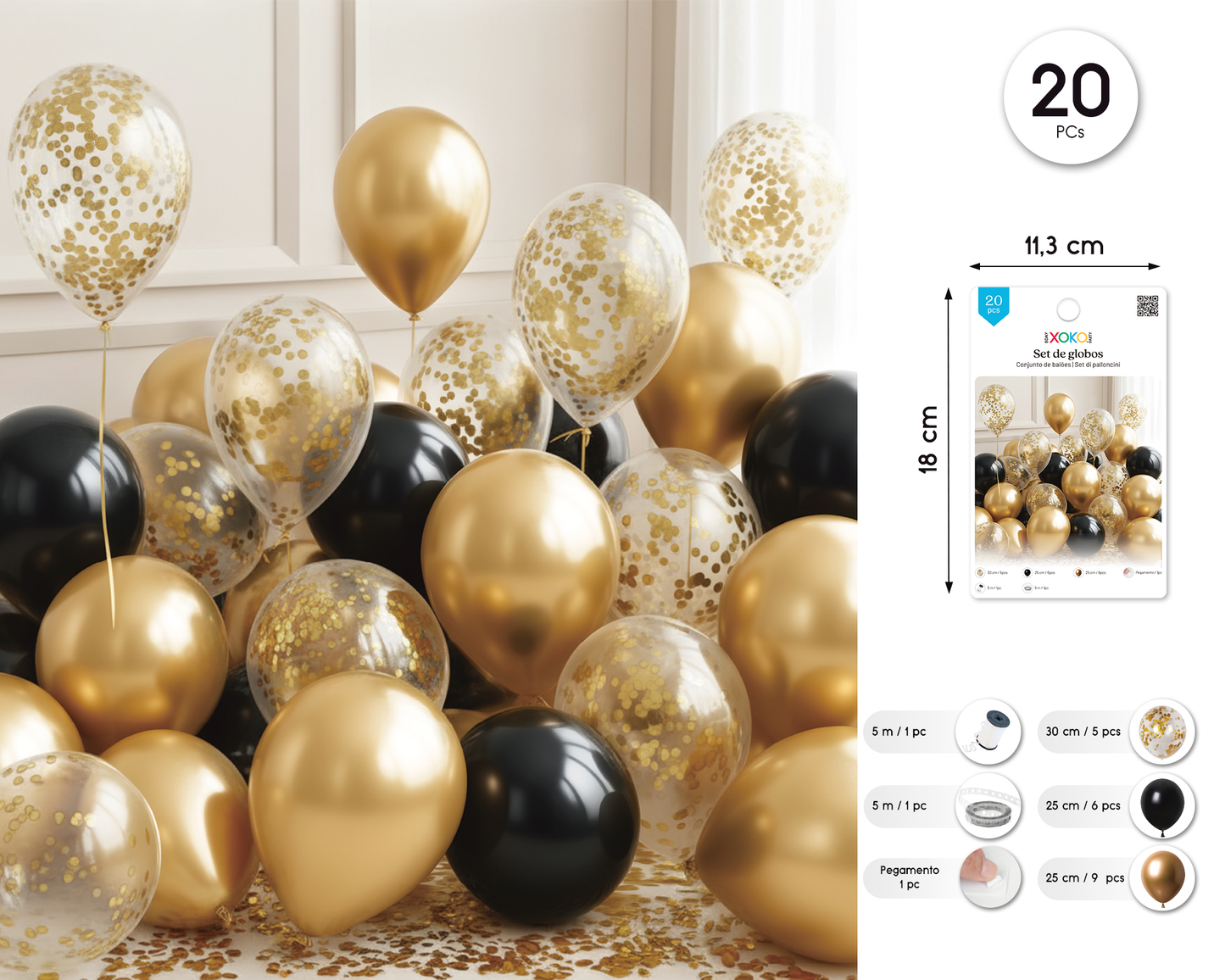 SET Globos Multicolor 20 uds