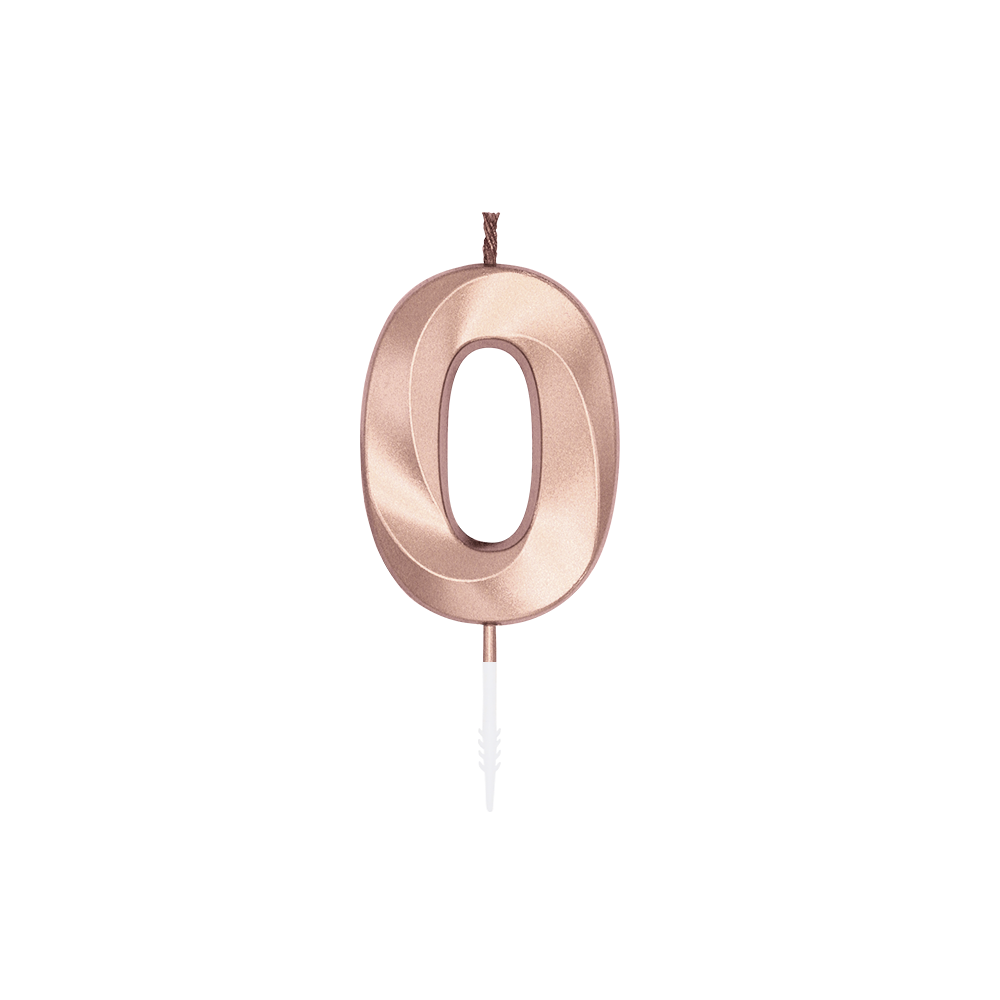 Vela Tarta Metalizada Oro Rosa 6cm Números 0-9