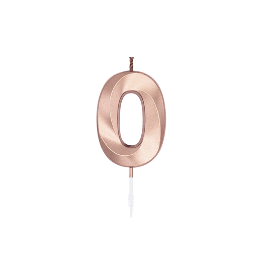 Vela Tarta Metalizada Oro Rosa 6cm Números 0-9