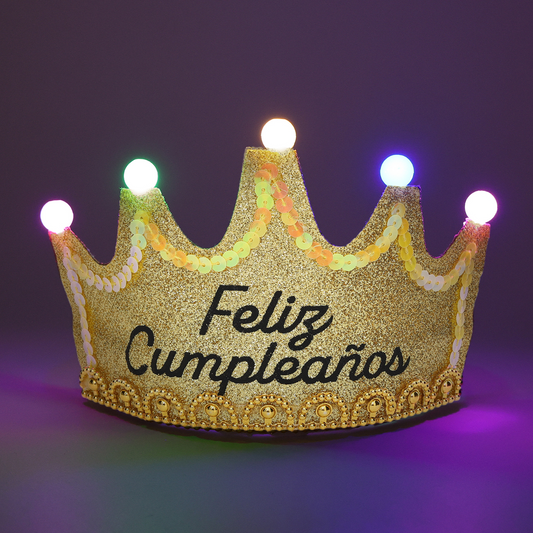 Corona Feliz Cumpleaños con Luz
