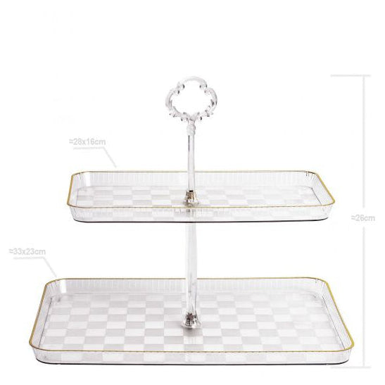 Expositor Plástico Rectangular 2 Pisos | 33x23cm + 28x16cm