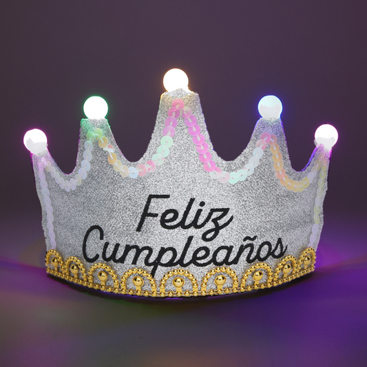 Corona Feliz Cumpleaños con Luz