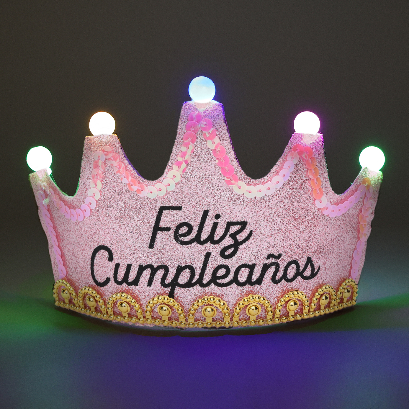 Corona Feliz Cumpleaños con Luz
