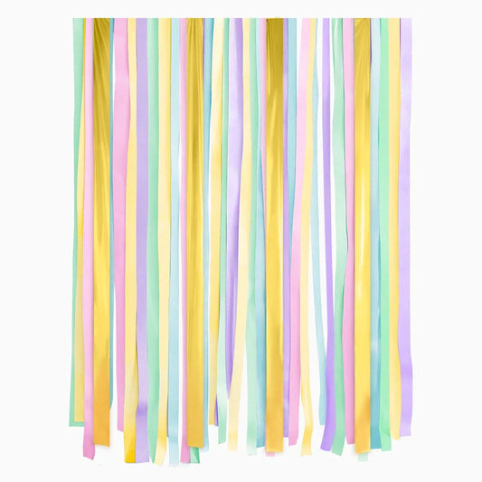 Cortina Papel Crepé Colores Pastel 2.5cm x 10m Pack 14 Rollos