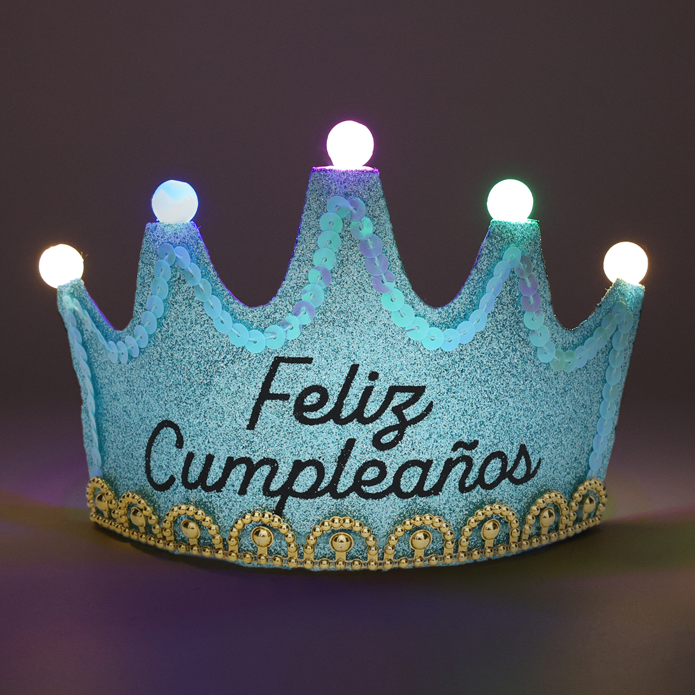 Corona Feliz Cumpleaños con Luz