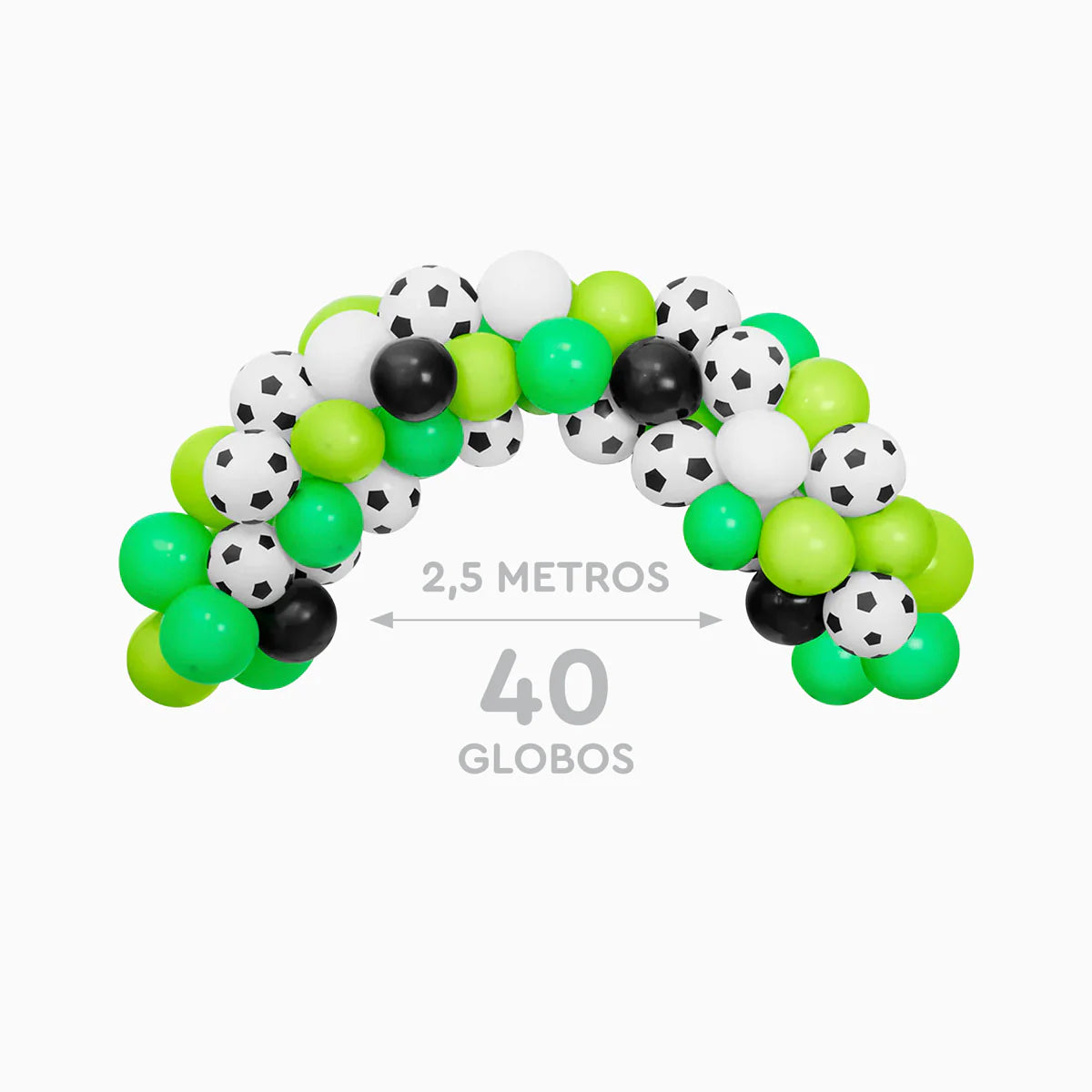 Set Globos Látex Fútbol 40 uds 30cm