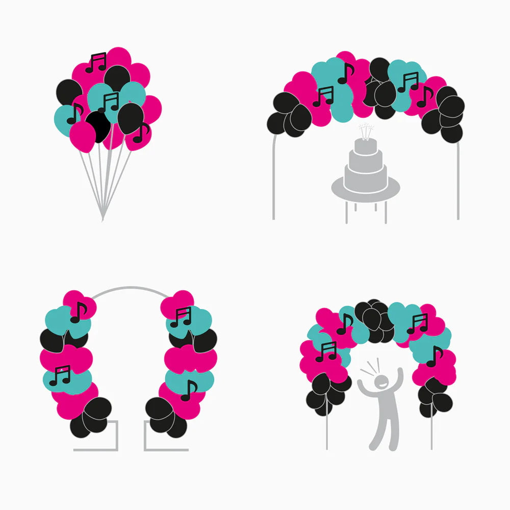 Set Globos Látex Music 44 uds 30cm