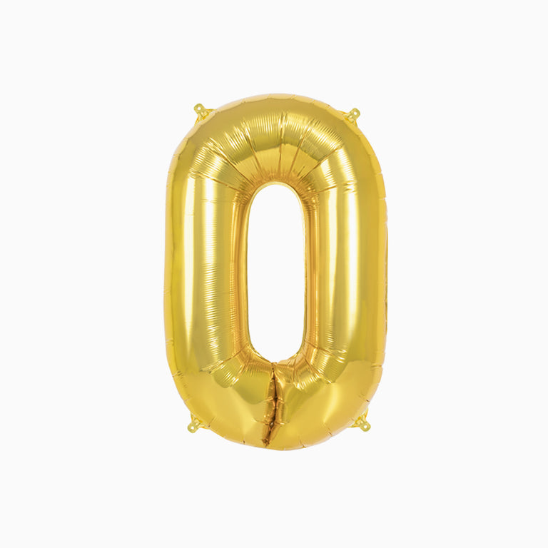 Globo Foil Número Gigante Aluminio 100cm (40")  Oro
