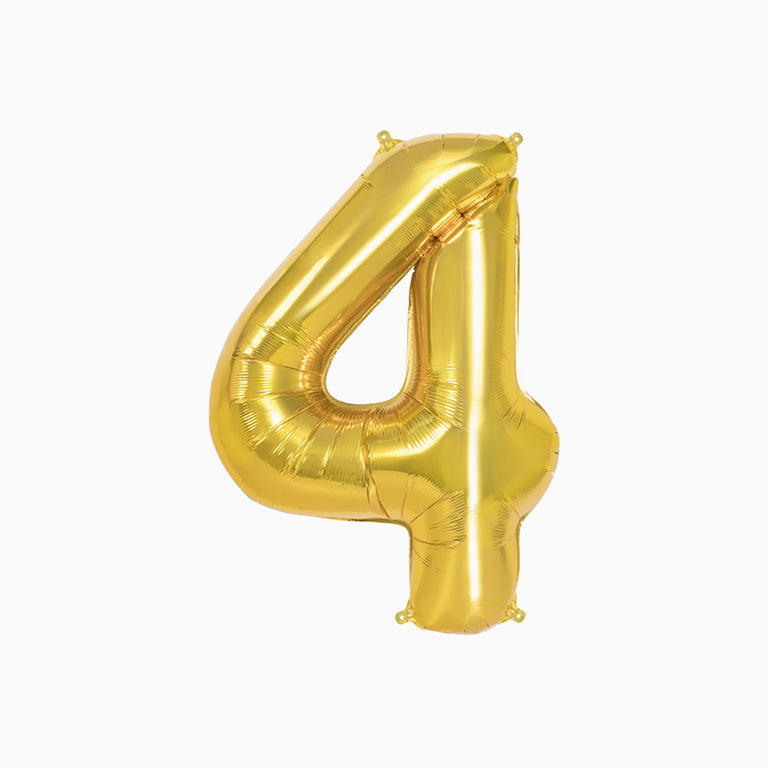Globo Foil Número Gigante Aluminio 100cm (40")  Oro