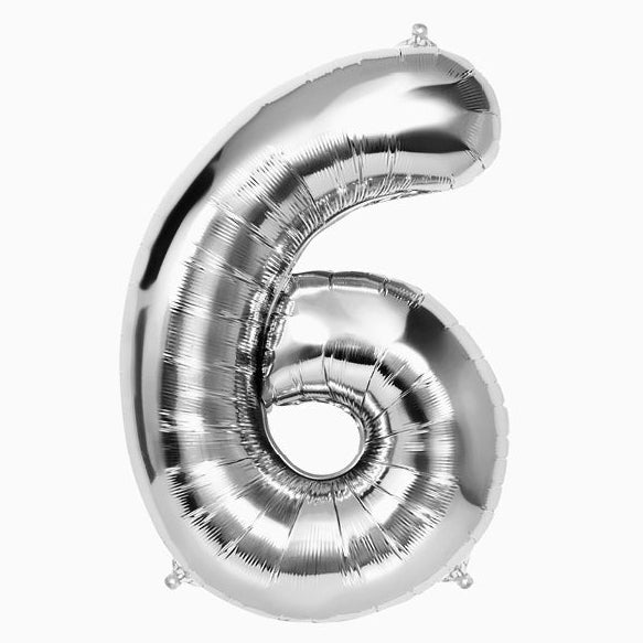 Globo Foil Número Gigante Aluminio 100cm (40") Plata