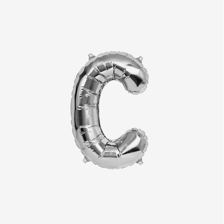 Globo Foil Letras 40cm (16") Plata