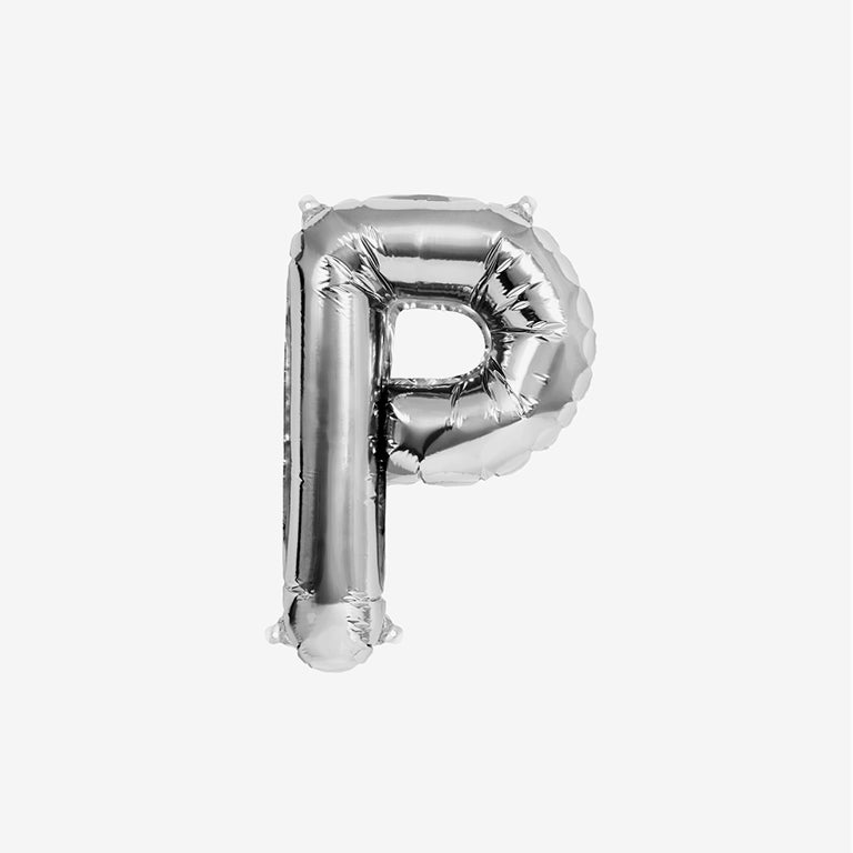 Globo Foil Letras 40cm (16") Plata
