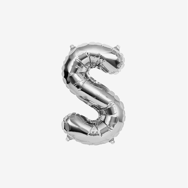 Globo Foil Letras 40cm (16") Plata