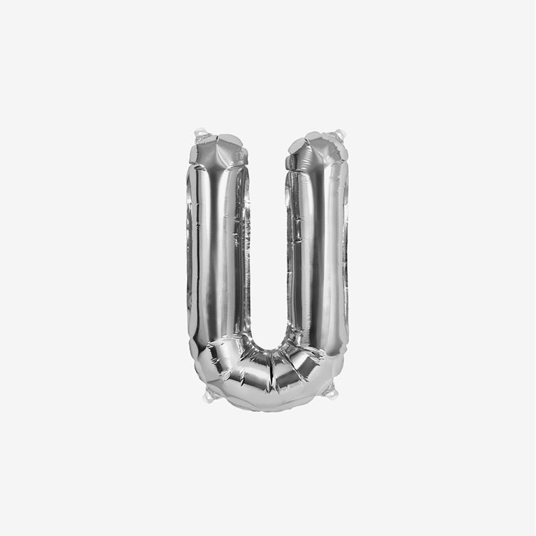 Globo Foil Letras 40cm (16") Plata