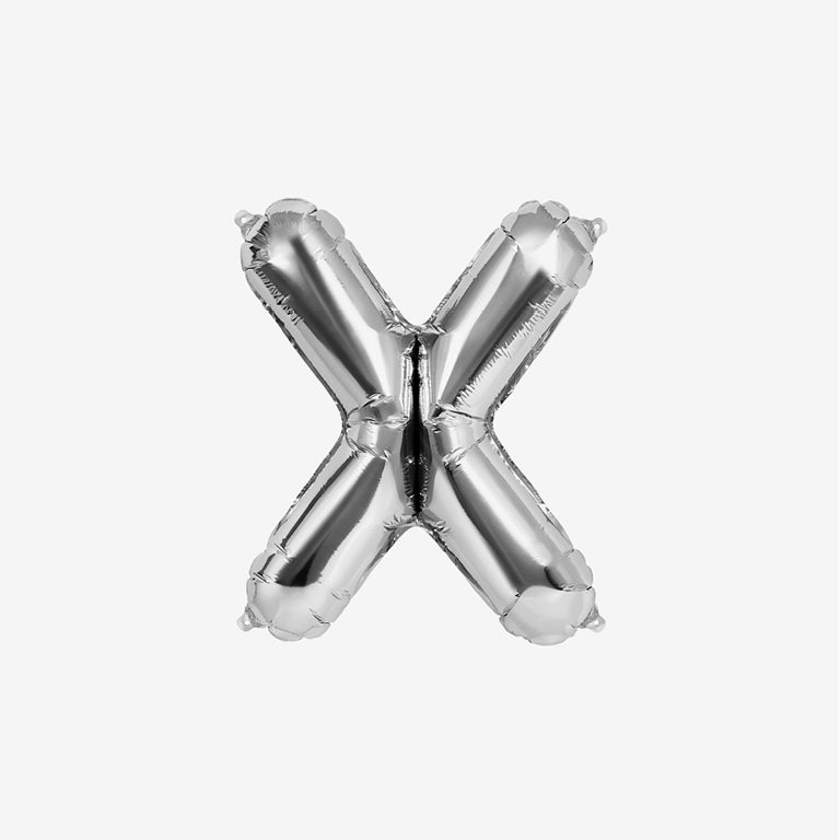 Globo Foil Letras 40cm (16") Plata