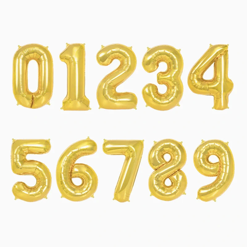 Globo Foil Número Gigante Aluminio 100cm (40")  Oro