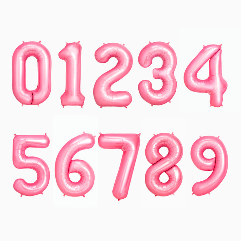 Globo Foil Número Gigante Aluminio 100cm (40") Rosa