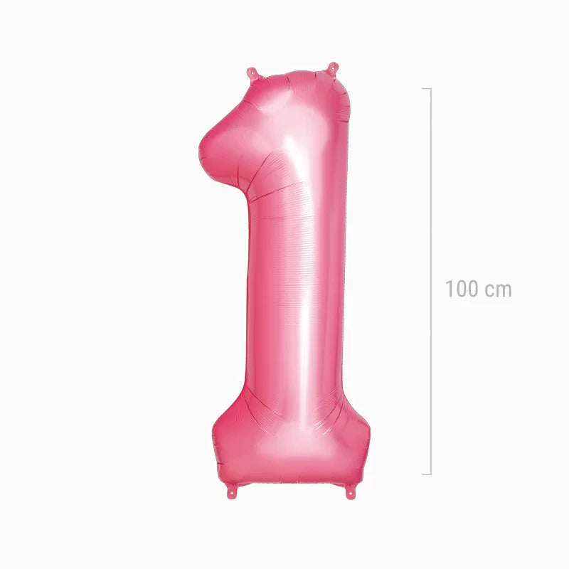 Globo Foil Número Gigante Aluminio 100cm (40") Rosa