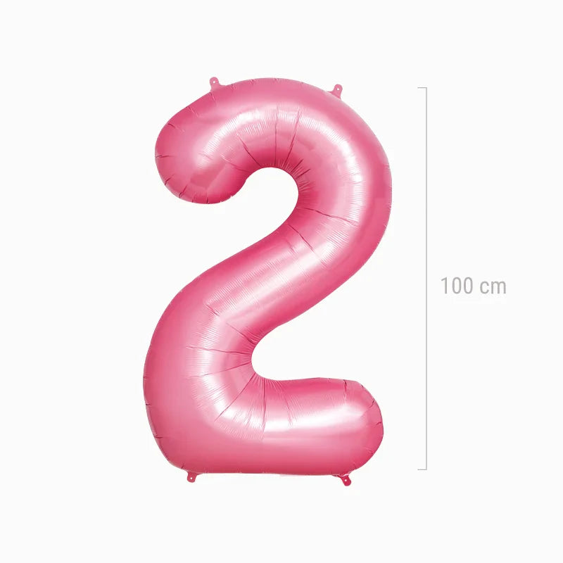 Globo Foil Número Gigante Aluminio 100cm (40") Rosa