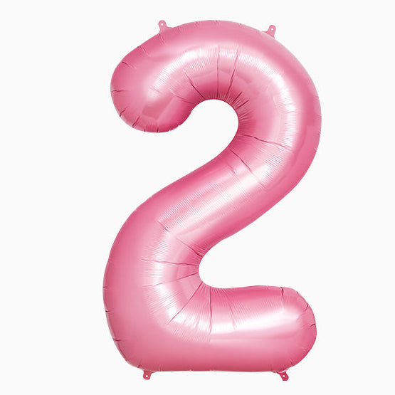 Globo Foil Número Gigante Aluminio 100cm (40") Rosa