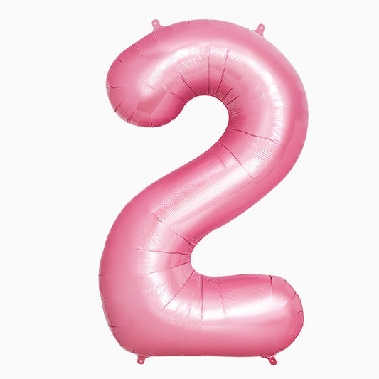 Globo Foil Número Gigante Aluminio 100cm (40") Rosa