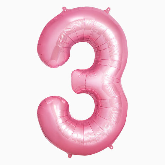 Globo Foil Número Gigante Aluminio 100cm (40") Rosa