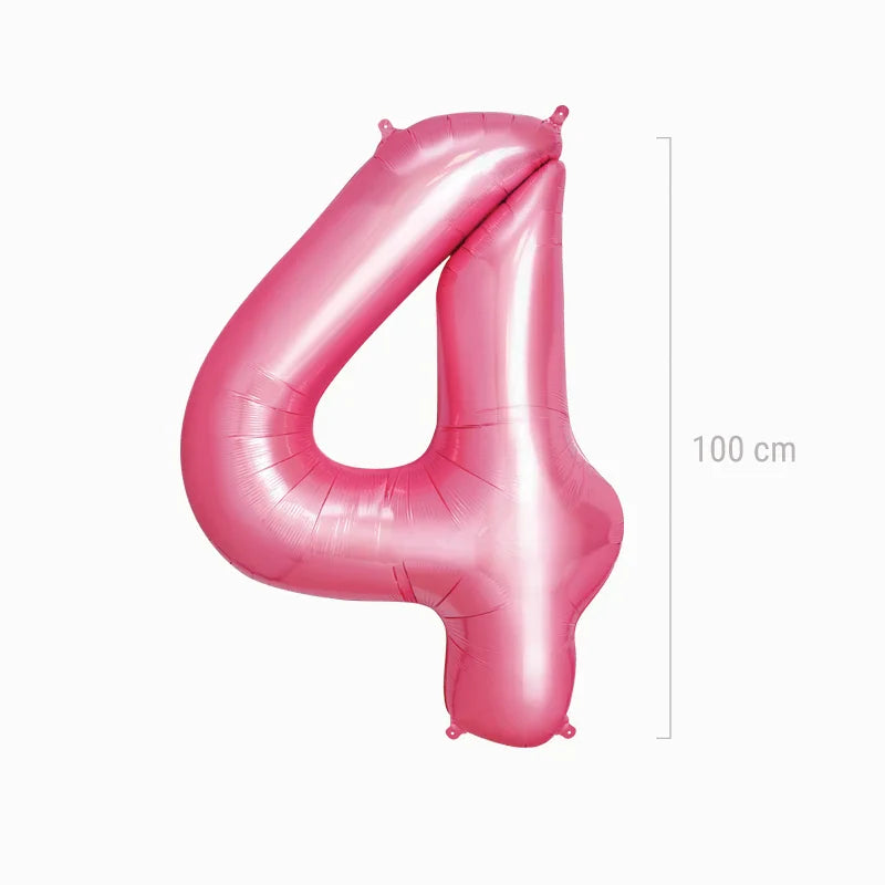 Globo Foil Número Gigante Aluminio 100cm (40") Rosa