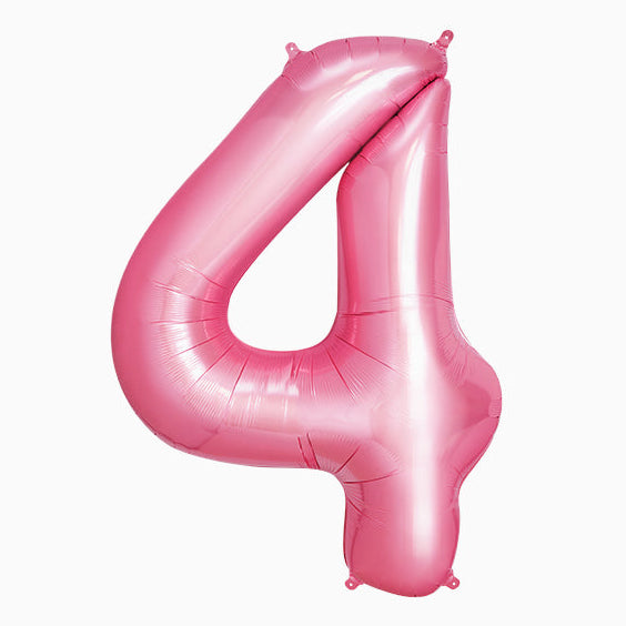 Globo Foil Número Gigante Aluminio 100cm (40") Rosa
