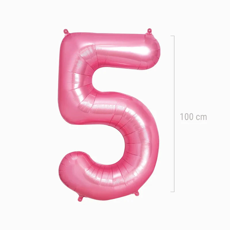 Globo Foil Número Gigante Aluminio 100cm (40") Rosa