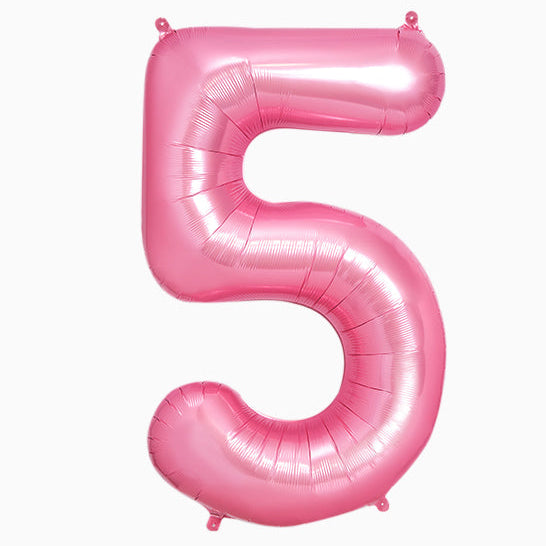 Globo Foil Número Gigante Aluminio 100cm (40") Rosa