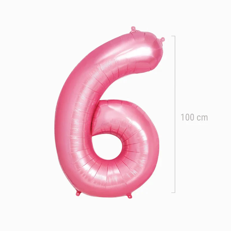 Globo Foil Número Gigante Aluminio 100cm (40") Rosa